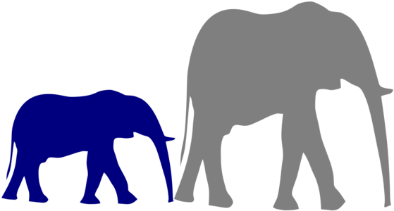 Mother And Baby Elephant Clip Art Vector Clip Art Online - African Animal Basic Silhouettes (700x525)