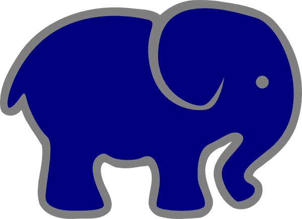 Gray Clipart Blue Elephant - Navy And Grey Elephant (600x436)
