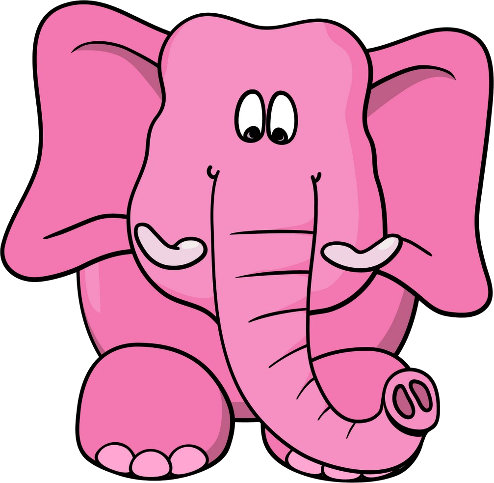 Cartoon Baby Elephant Clip Art Clipart - Don T Think Of The Pink Elephant (1007x983)