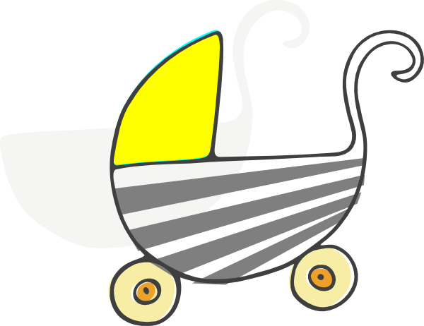 Gray Stroller Clip Art At Clkercom Vector - Baby Shower Clip Art (600x462)