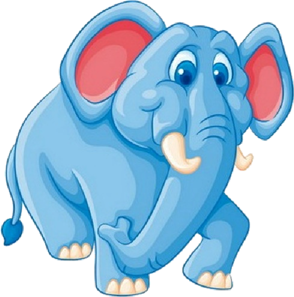 Elephant- - Blue Elephant Cartoon Png (600x600)