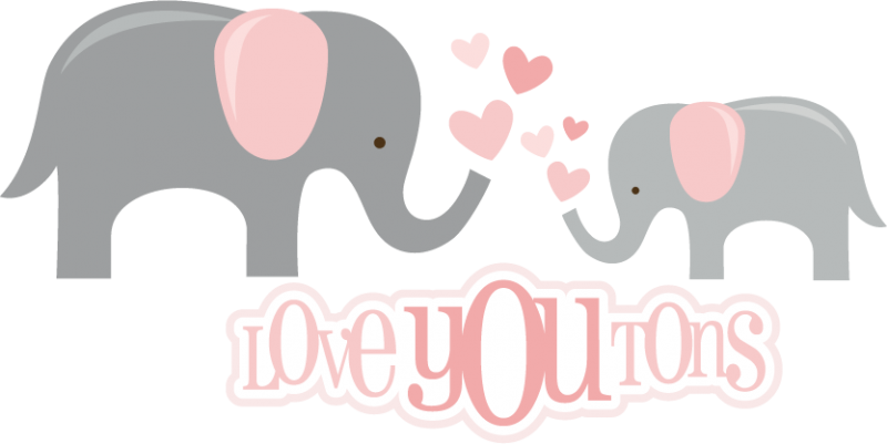 Love You Tons Svg Files For Scrapbooking Elephant Svg - Love You Tons And Tons (800x401)
