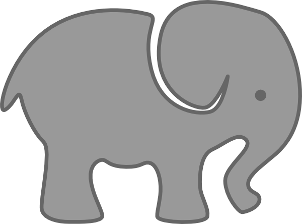 Gray Elephant Clip Art At Clker - Elephant Svg File Free (600x444)