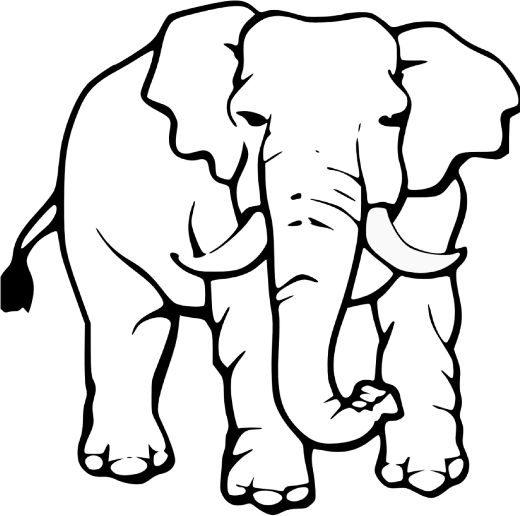 Elephant Clipart Black And White Elephant Clipart Black - Black And White Elephant (1024x1024)