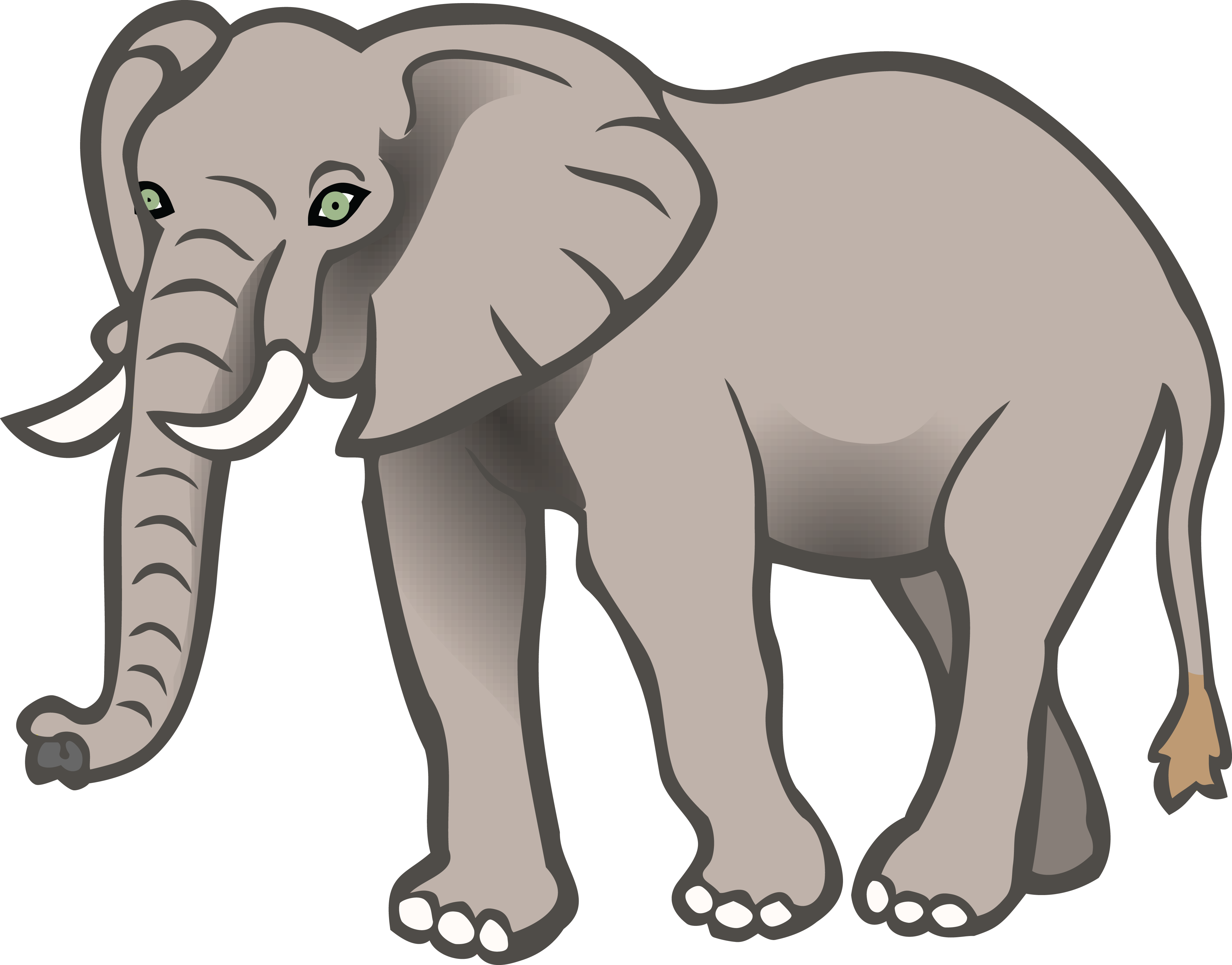 Asian Elephant Clipart Different - Elephant Clipart (4000x3132)