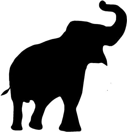 Elephant With Trunk Up Clip Art (464x480)