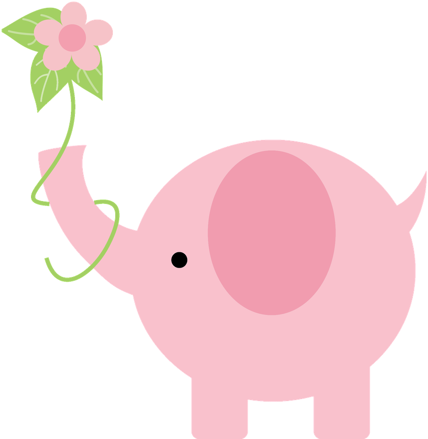 Clip Art - Baby Elephant Pink Png (900x900)