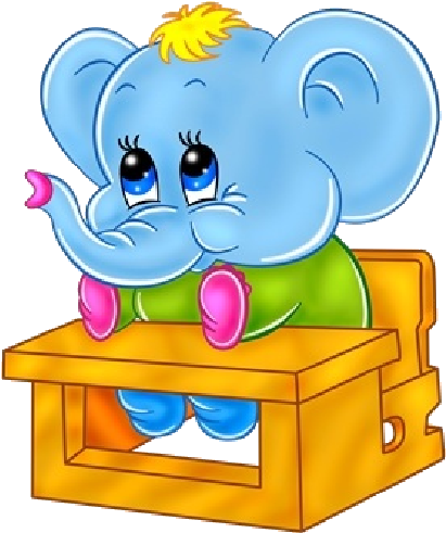 Cute Baby Elephant Sitting At School Desk - Baby Elephant Going To School (600x600)