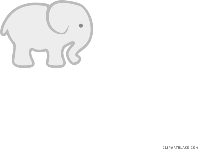 Baby Elephant Animal Free Black White Clipart Images - Elephant Clip Art (700x525)