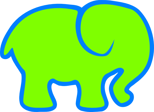 Blue & Green Elephant Clip Art - Pink Elephant Cut Out (600x436)