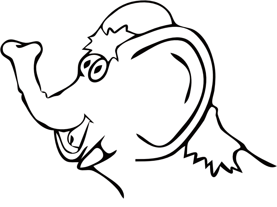 Elefant Farbe Drawn Elefant Elephant Art Coloring Book - Coloring Book (999x734)