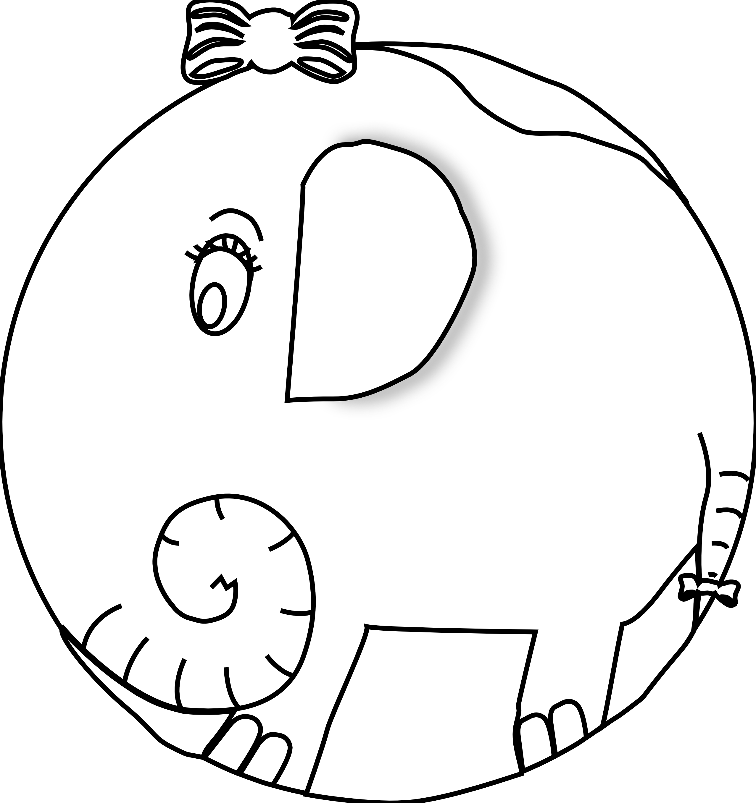 Elephant Clipart Stuffed Animal - Clip Art (2555x2716)