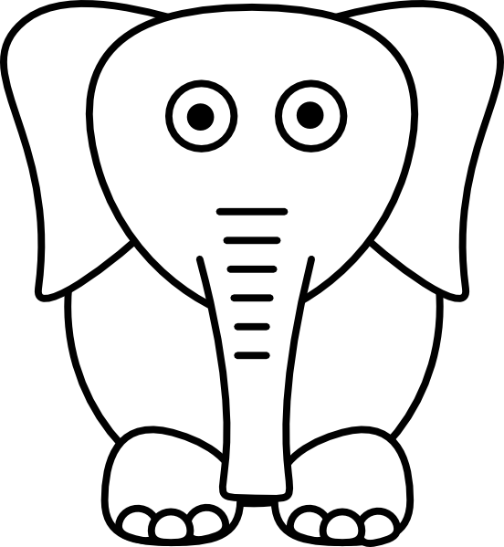 Elephant Cartoon Black Background (552x599)