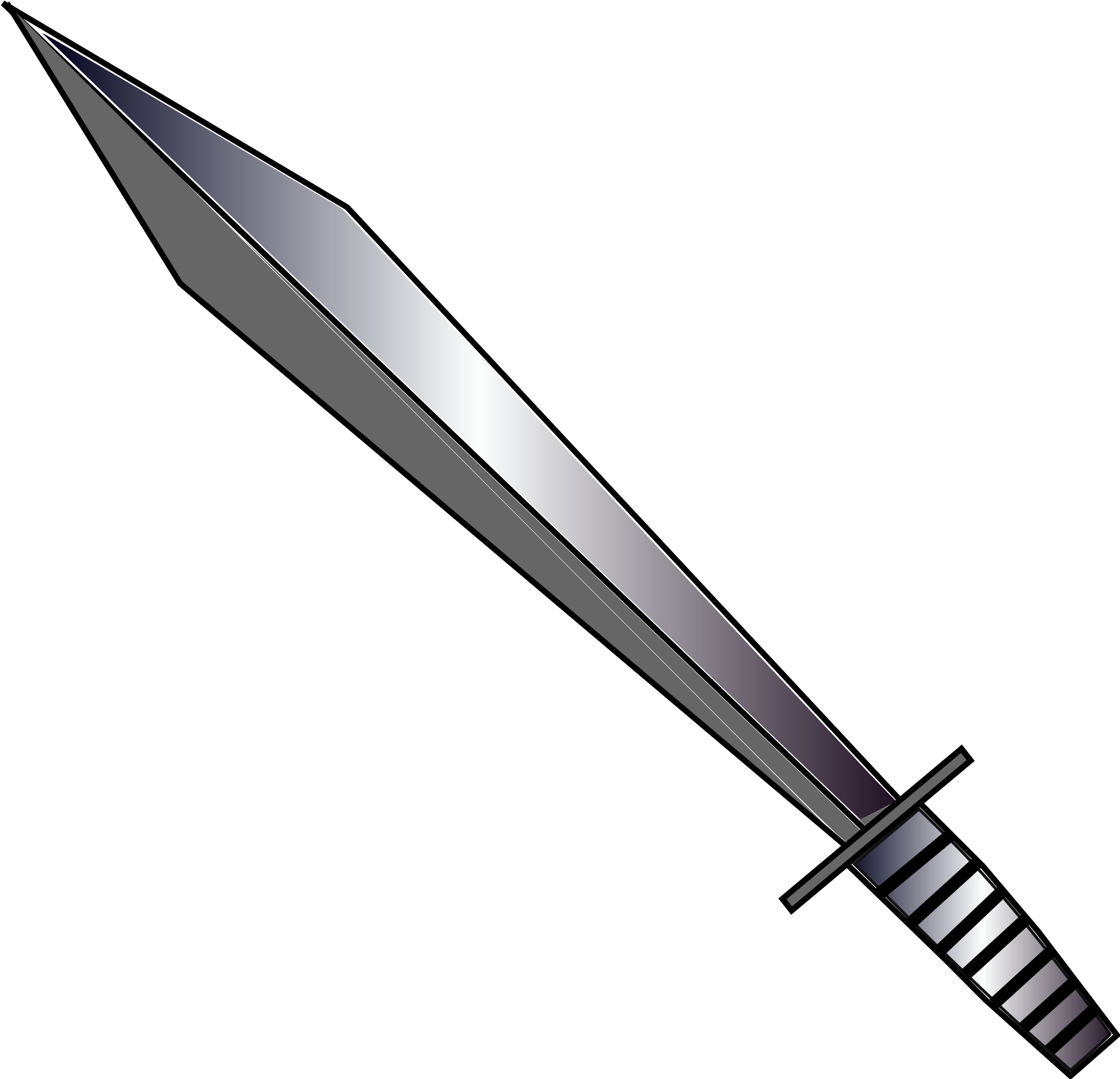 Black And White Elephant Clipart - Sword Clip Art (2400x2313)