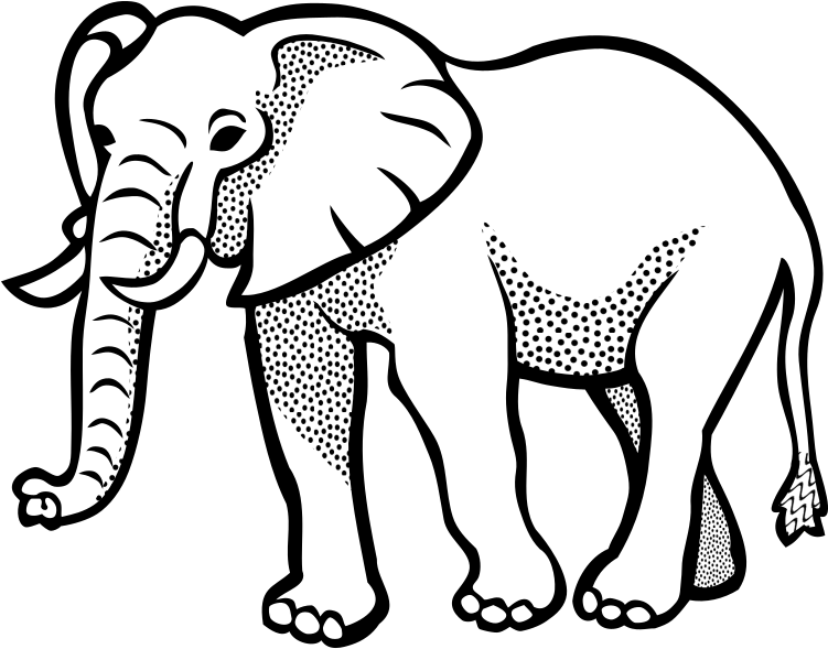 Clipart - Elephant Image Black And White (800x637)