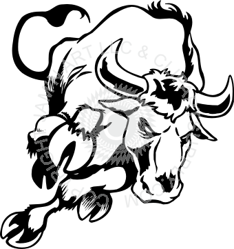 Related Charging Bull Clipart - Poquoson High School (340x361)
