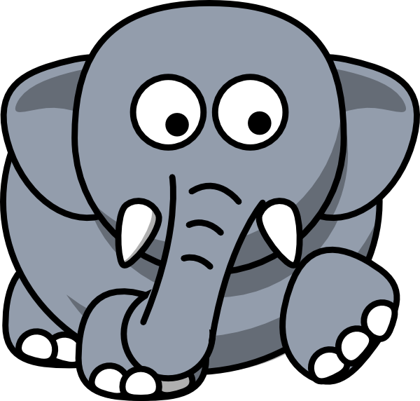 Elephant Kick Clip Art - Cartoon Elephant Transparent (1024x1024)