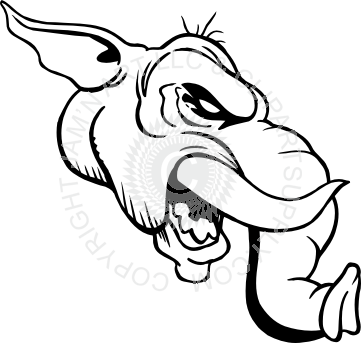 Related Side View Elephant Clipart - Side View Elephant Head Drawing (361x343)