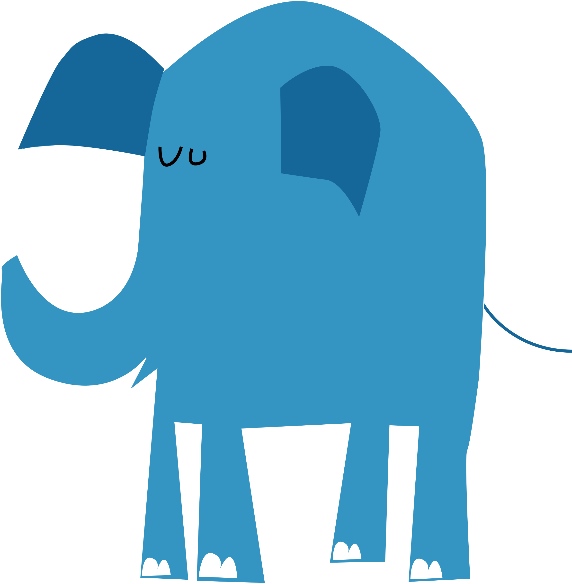 Blue Elephant Without Text - Blue Elephant Shower Curtain (2352x2400)