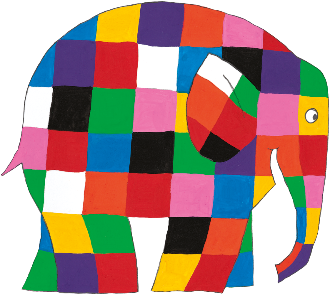 Elmer Clipart - Elmer The Patchwork Elephant (1122x1005)
