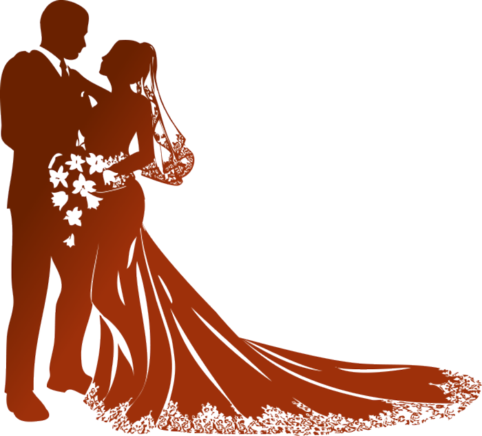 Download Wedding Free Png Photo Images And Clipart - Wedding Couple Silhouette Png (700x633)
