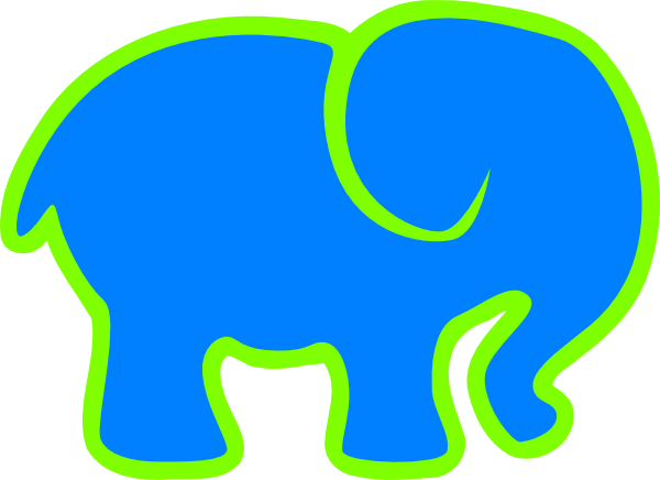 How To Set Use Blue & Green Elephant Svg Vector - Blue And Green Elephant (600x436)