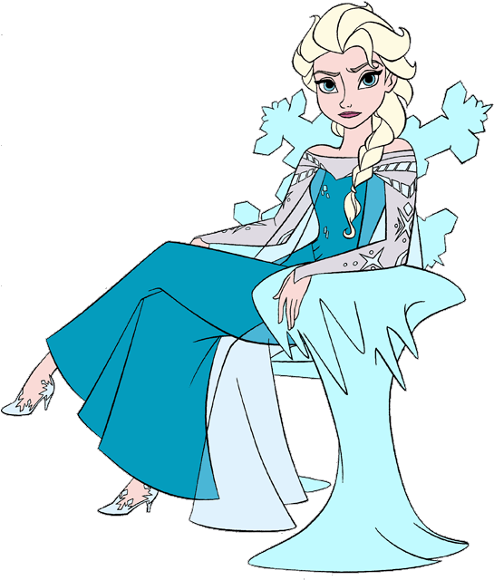 Frozen Clipart 2k4t90 Clipart - Elsa Sitting In Chair (550x651)