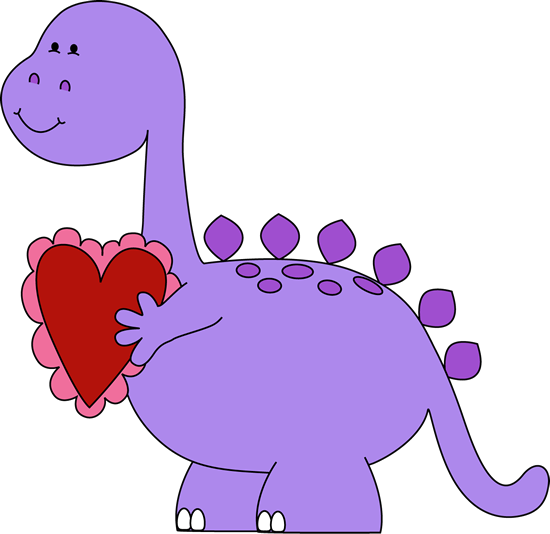 Valentineu0026#39s Day Dinosaur Clip Art - Valentines Day Clip Art (550x534)