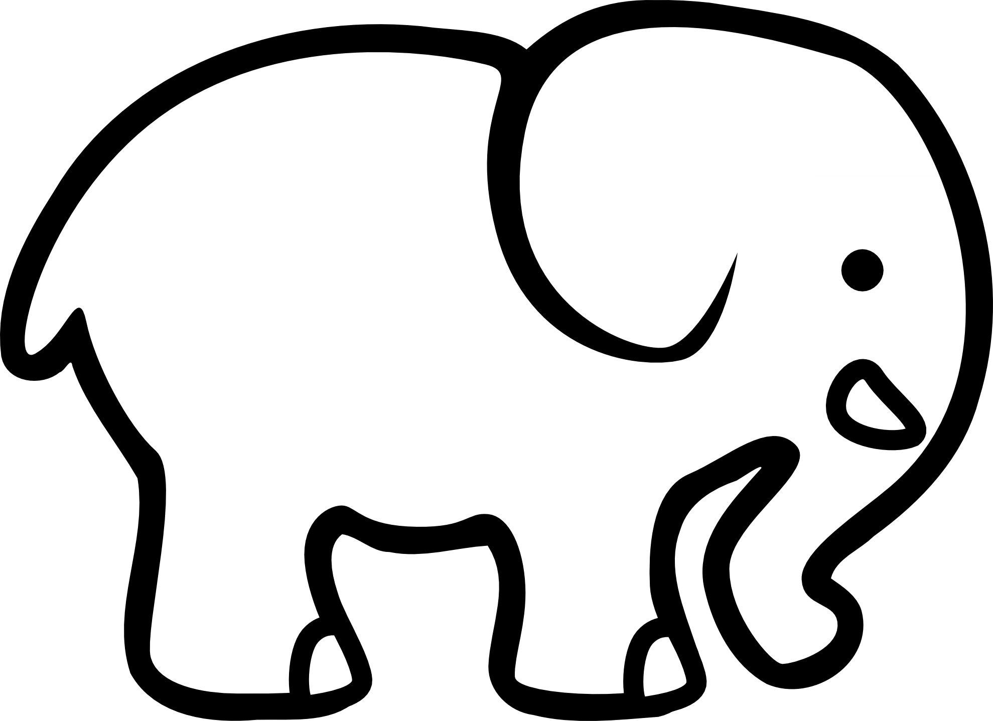 Cartoon Elephant Clip Art - Elefante Facil De Dibujar (1979x1437)