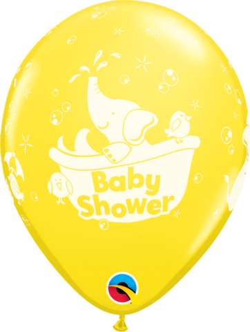 11" Assorted Baby Shower Elephant Latex Balloons X - Yellow Baby Shower Balloons (362x480)