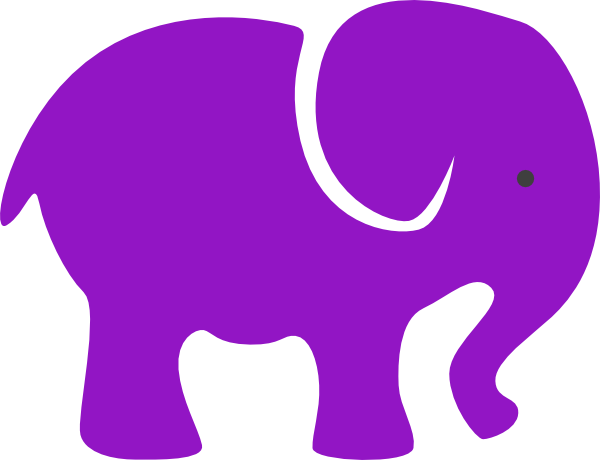 Purple Elephant Png (600x460)