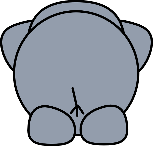 Elephant Back Clip Art - Elephant Drawing Cartoon (600x575)