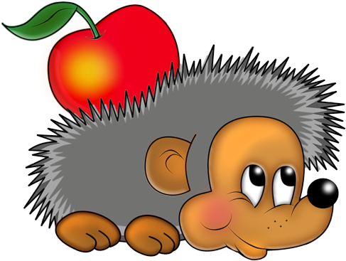 Clip Art - Hedgehog Cartoon Clip Art (500x500)