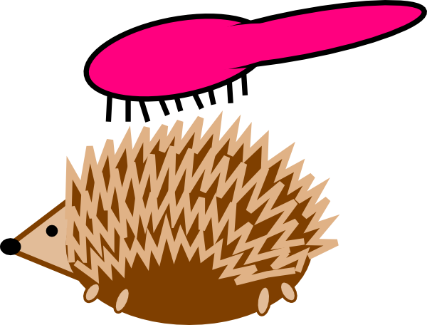 Hedgehog Hairbrush Clip Art - Clip Art (600x456)