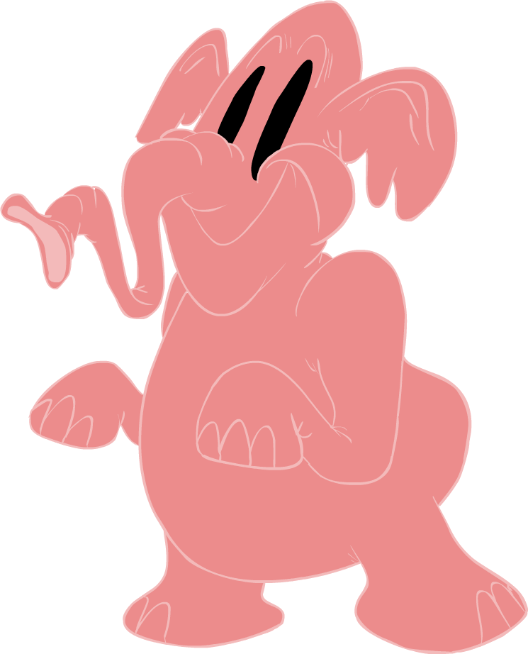 Pink Elephant By Technicolorkeegan On Deviantart - Pink Elephant Dumbo Png (745x922)