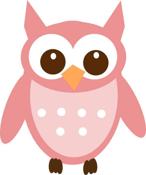 Pink Baby Owl Clipart - Pink Clipart Owl (498x595)