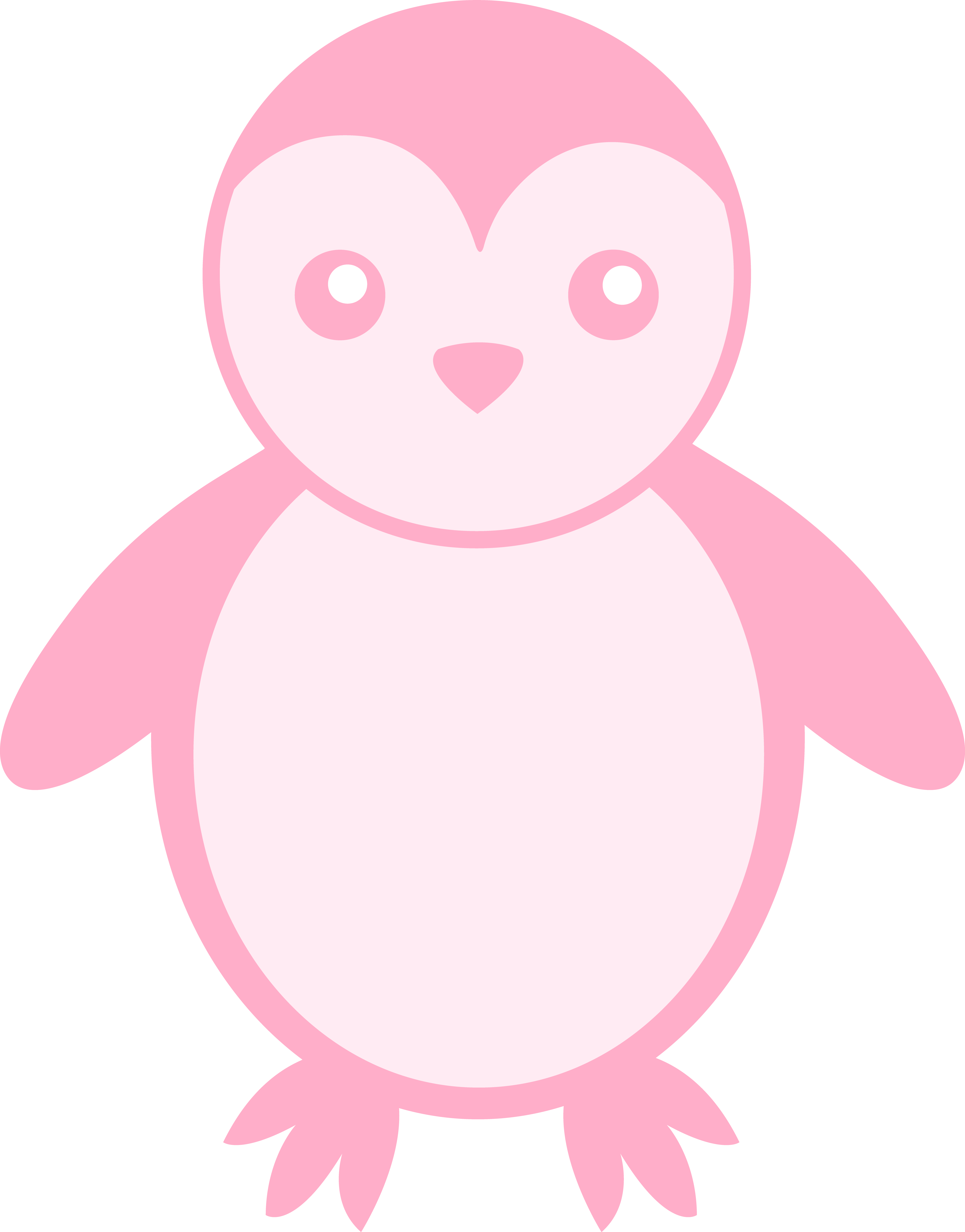 Pink Baby Penguin - Pink Penguins (5123x6542)