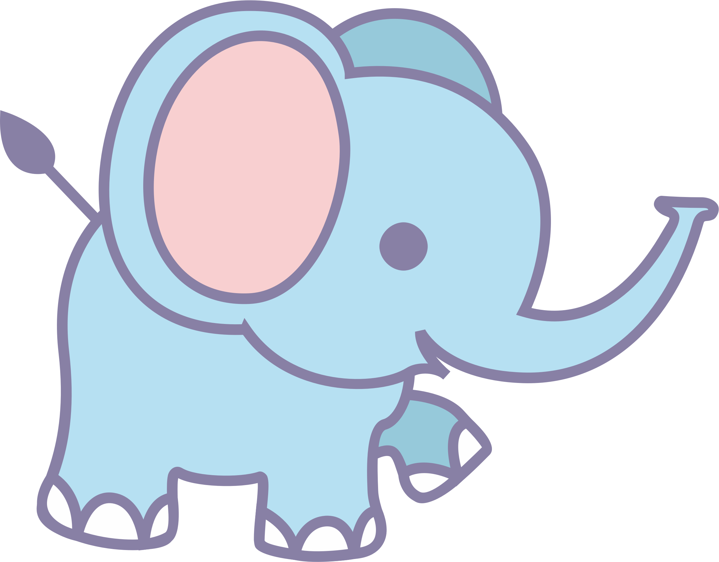 Medium Image - Cute Cartoon Elephant Png (2400x1877)