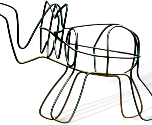 Small Elephant - Frame - Line Art (500x500)