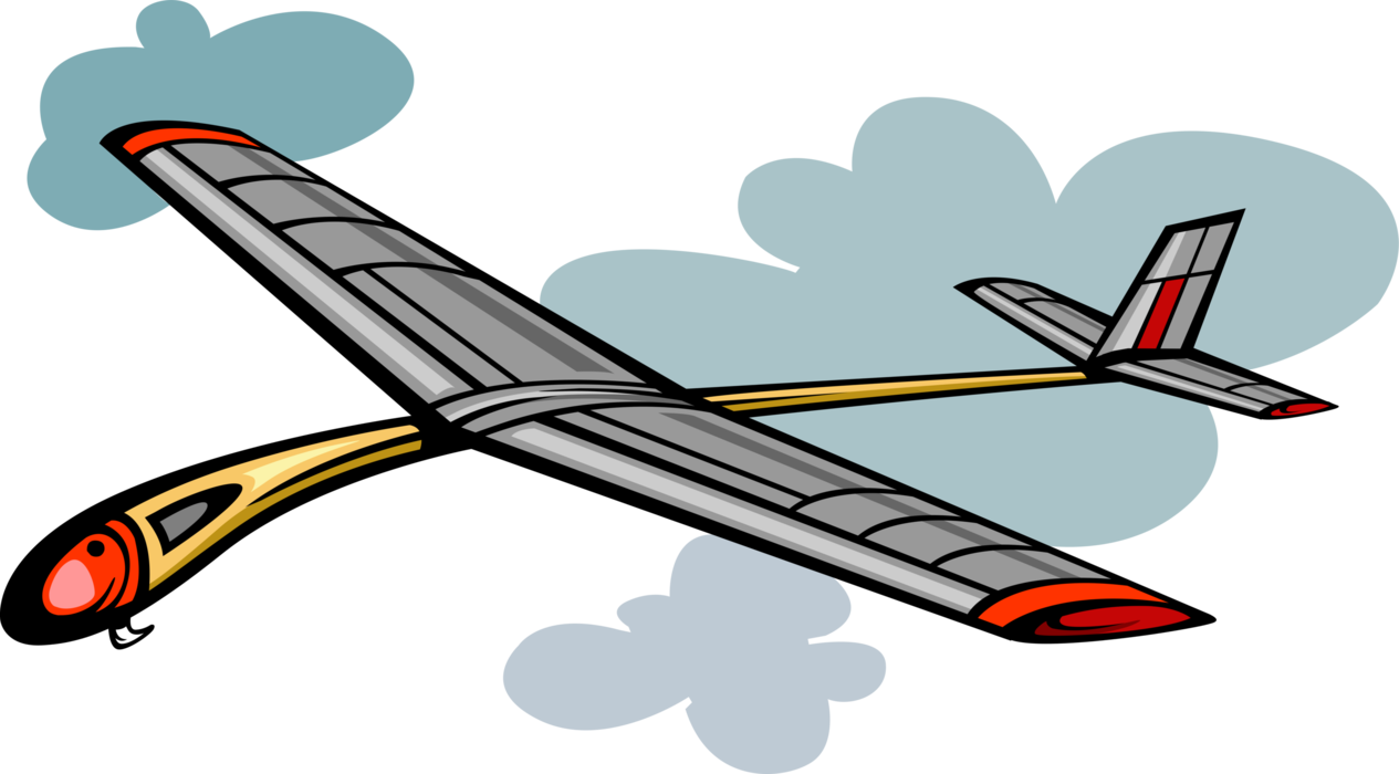 Vector Illustration Of Glider Heavier Than Air Aircraft - Vector Illustration Of Glider Heavier Than Air Aircraft (1265x700)