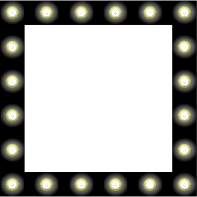 Mirror With Lights Clip Art (400x400)