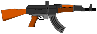 Ak47 Pistola Vector De La Imagen - Ak 47 Dibujo Png (353x500)
