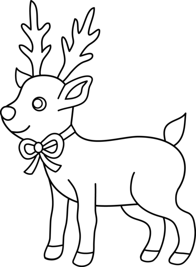 Cute Reindeers Christmas Coloring Pages (404x550)