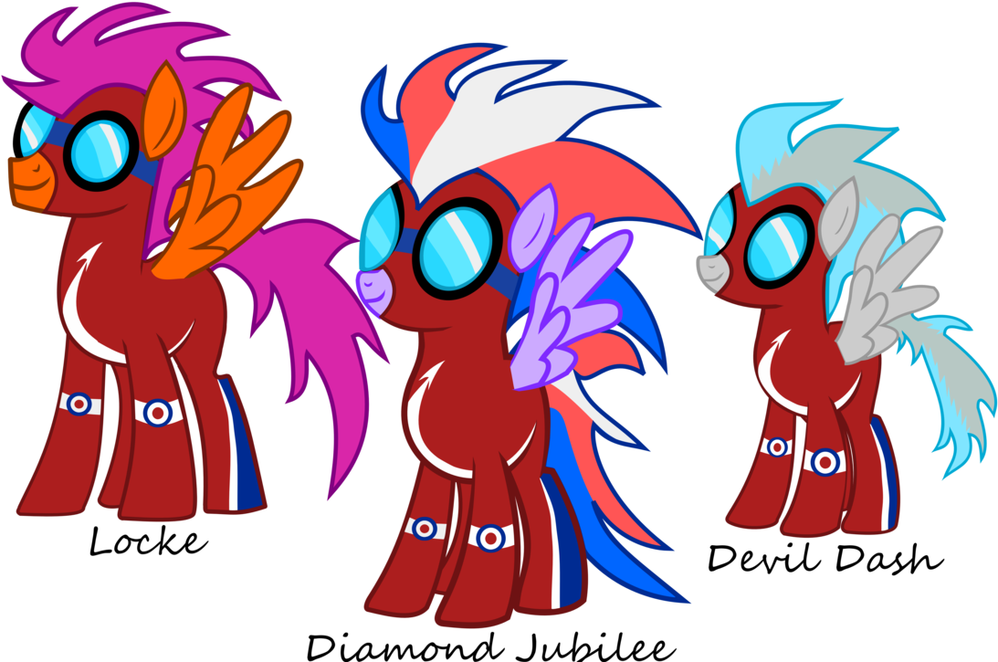 Red Arrows Pony Flying Team By Death Of All - Cartoon (1102x725)