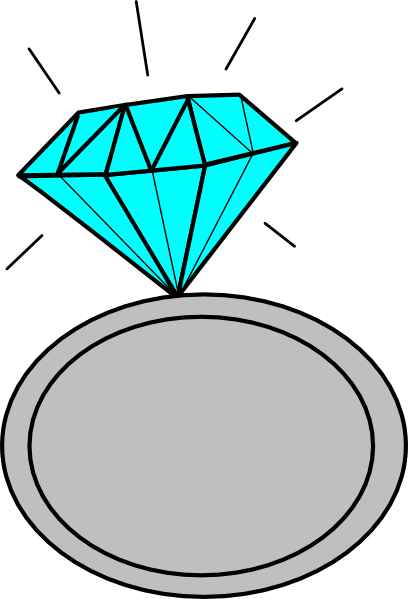 Diamond Ring Bling Clipart - Blue Wedding Rings Clip Art (408x599)