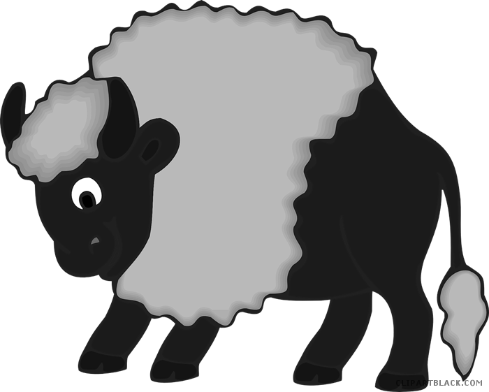 Bison Animal Free Black White Clipart Images Clipartblack - Happy Buffalo (custom) Mugs (700x561)