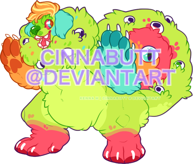 Gooey Monster Cookies By Cinnadog - Cartoon (634x540)