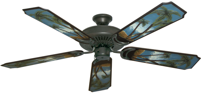 Riviera Oil Rubbed Bronzeceiling Fan With 52" Series - Gulf Coast Fans Riviera Tropical Ceiling Fan Rivwb (800x392)