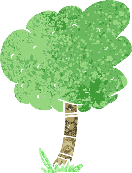 Cartoon Tree Icon Art - Illustration (420x550)