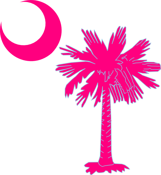 Sc Palmetto Tree Pink Clip Art At Clker - Flag Of South Carolina (552x599)